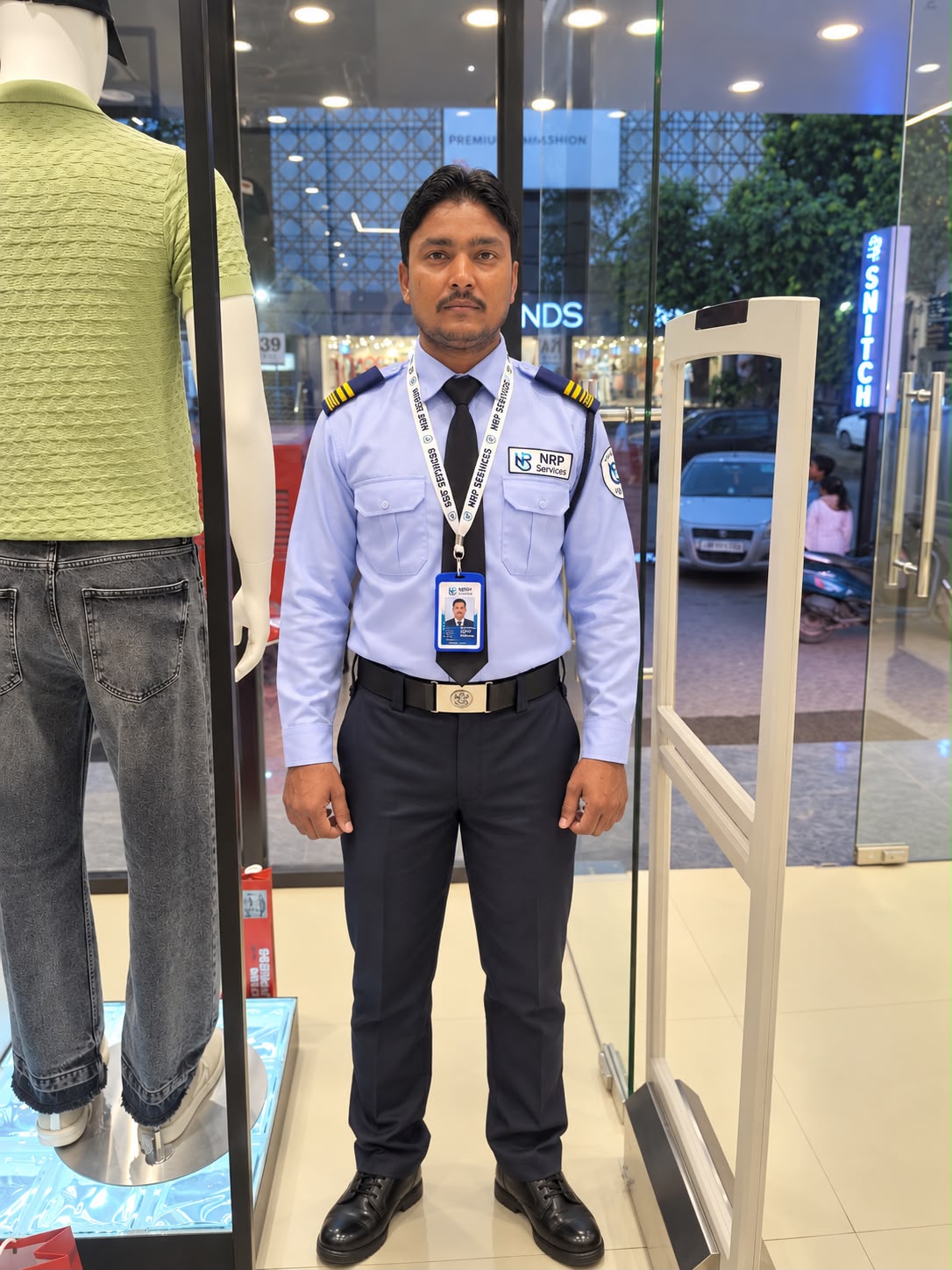 Professional security guard on duty